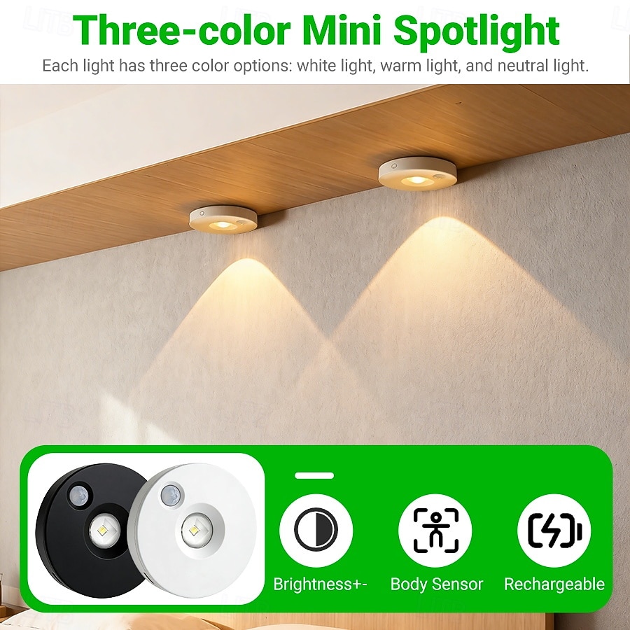 LED Translucent Tri-color Dimmable Touch Control Adjustable Magnetic Light Atmosphere Lamp Energy-saving with Charger Modern Minimalist Wardrobe Bedside Bedroom Study Cabinet Showcase Wine Cabinet Kit 2026 - $8.99 –P4