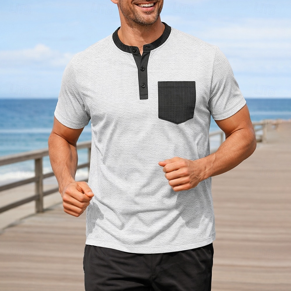 Per uomo Blocco di colori T-shirt da corsa Maglia a compressione Maglia atletica Sport in alto Estate Tasche Manica Corta Traspirante Allenamento in Palestra Corsa Jogging Fitness Nero Rosso Blu del 2026 a $15.49 –P9