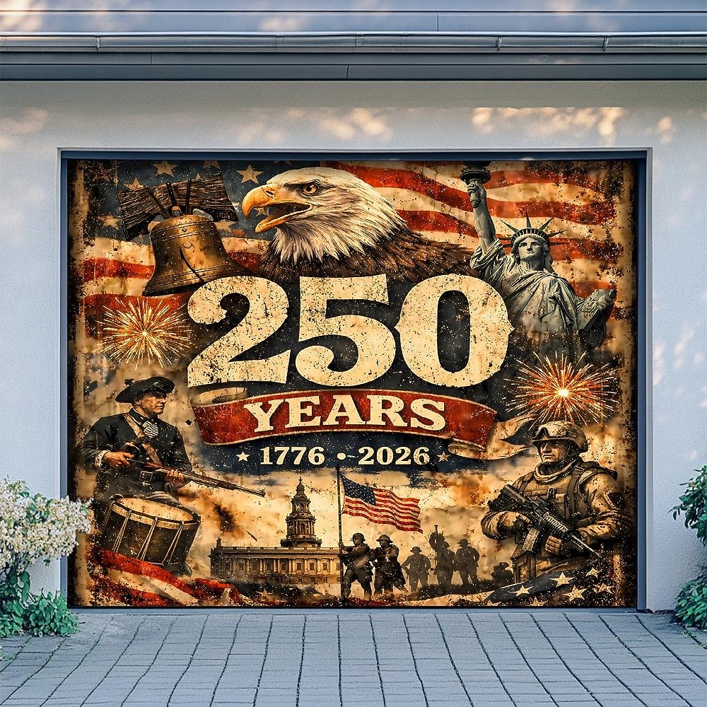 4 de julho de 2026 250º Dia da Memória Tapeçaria Banners Capa de Porta da Garagem Águia Bandeira Americana Impressão 3D Festa Moderna Patriótica Fundo de Tiro Presente Decoração da Casa de 2026 por $35.99 –P5