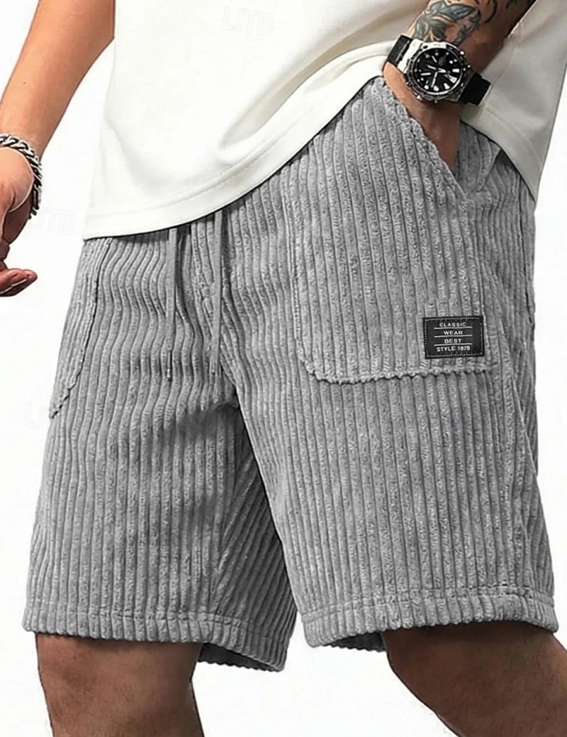 Per uomo Shorts Pantaloncini casual Pantaloncini di velluto a coste Tasca Semplice Comodità Traspirante Corto Casuale All'aperto Vacanza Vacanza Streetwear Nero Bianco Inelastico del 2026 a $25.99 –P4