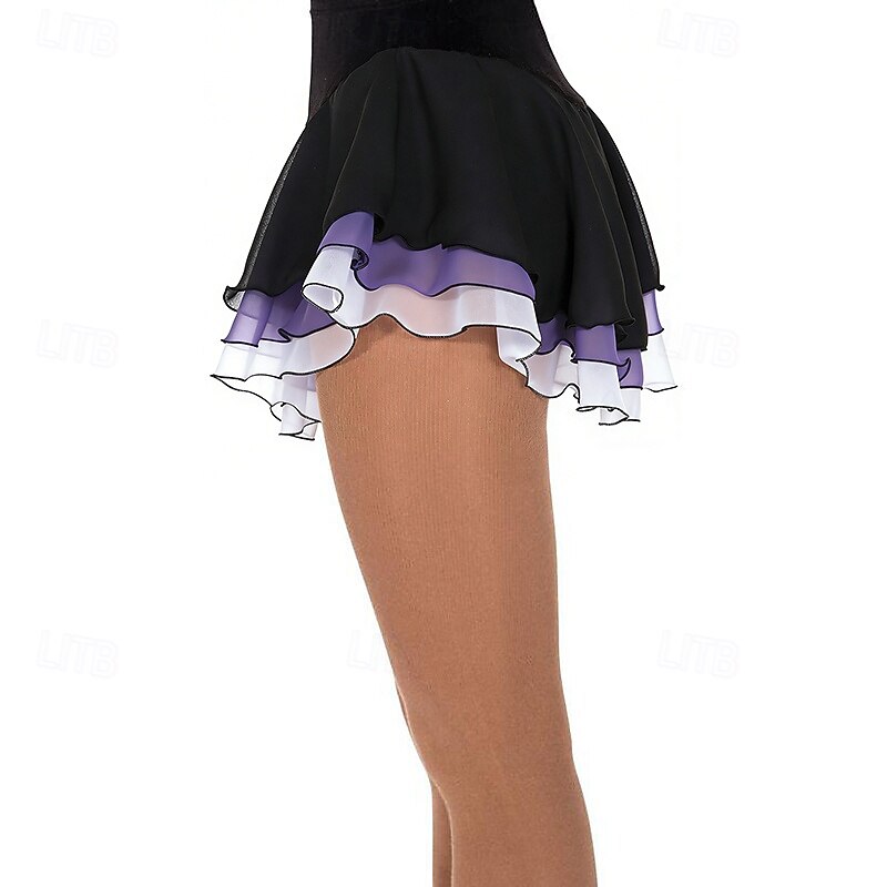 Vestido de patinaje artístico Mujer Chica Patinaje Sobre Hielo Vestidos Accesorios Negro Rosa Rojo Licra Alta elasticidad Entrenamiento Competición Ropa de Patinaje Hecho a mano Retazos Patinaje 2026 - $37.99 –P10