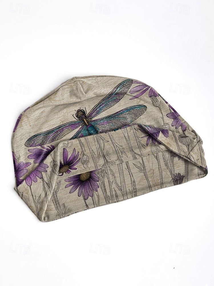 Damhatt i bohemisk polyester med trollslända- och blommönster, flerfärgad, multifunktionell halsduk, perfekt för vardagsbruk, semester och resor 2026 - $11.99 –P6