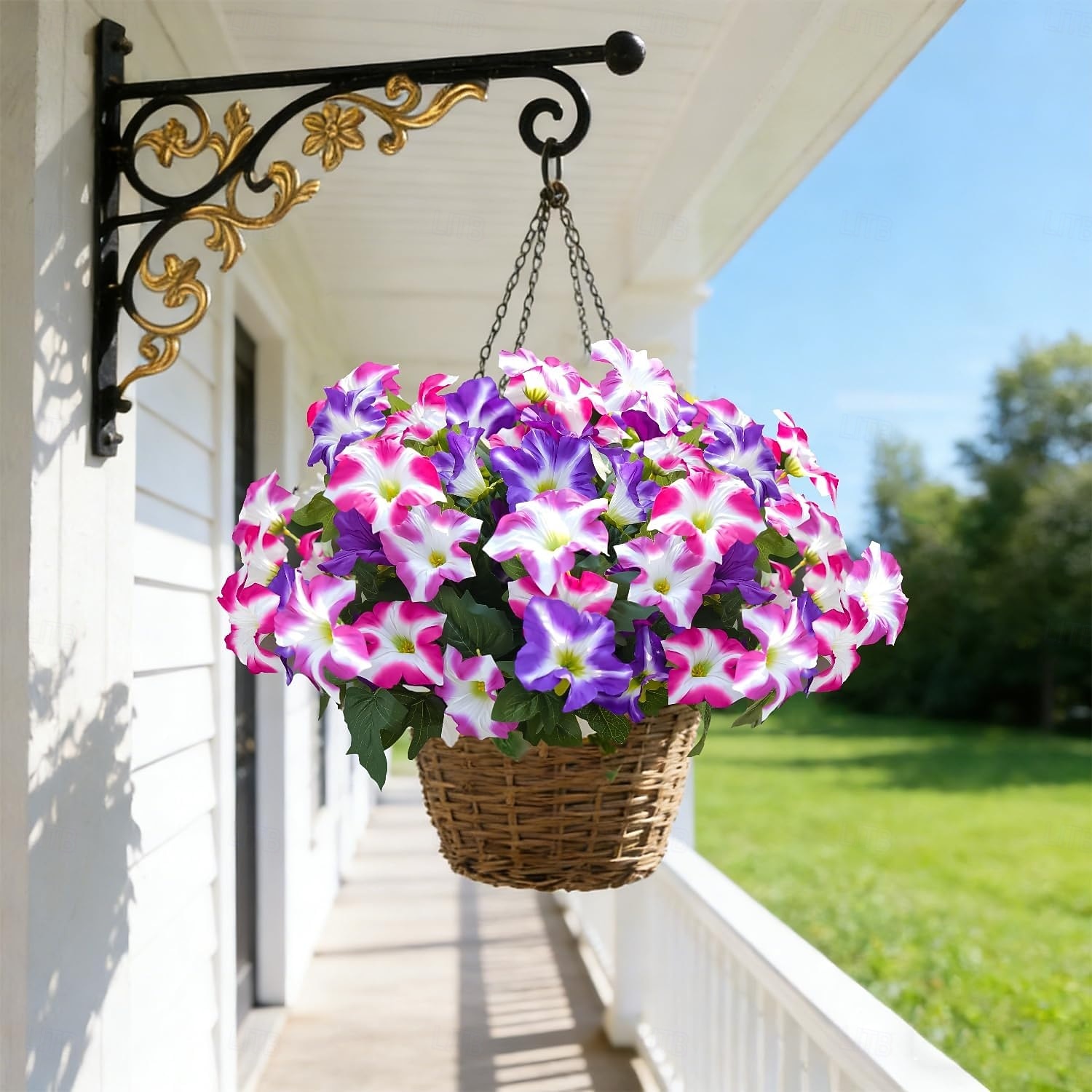 4 Bundles Spring Artificial Morning Glory Flowers for Outdoors, UV Resistant Fake Look Real Faux Silk Plants for Front Door Garden Porch Planter 2026 - $27.99 –P6