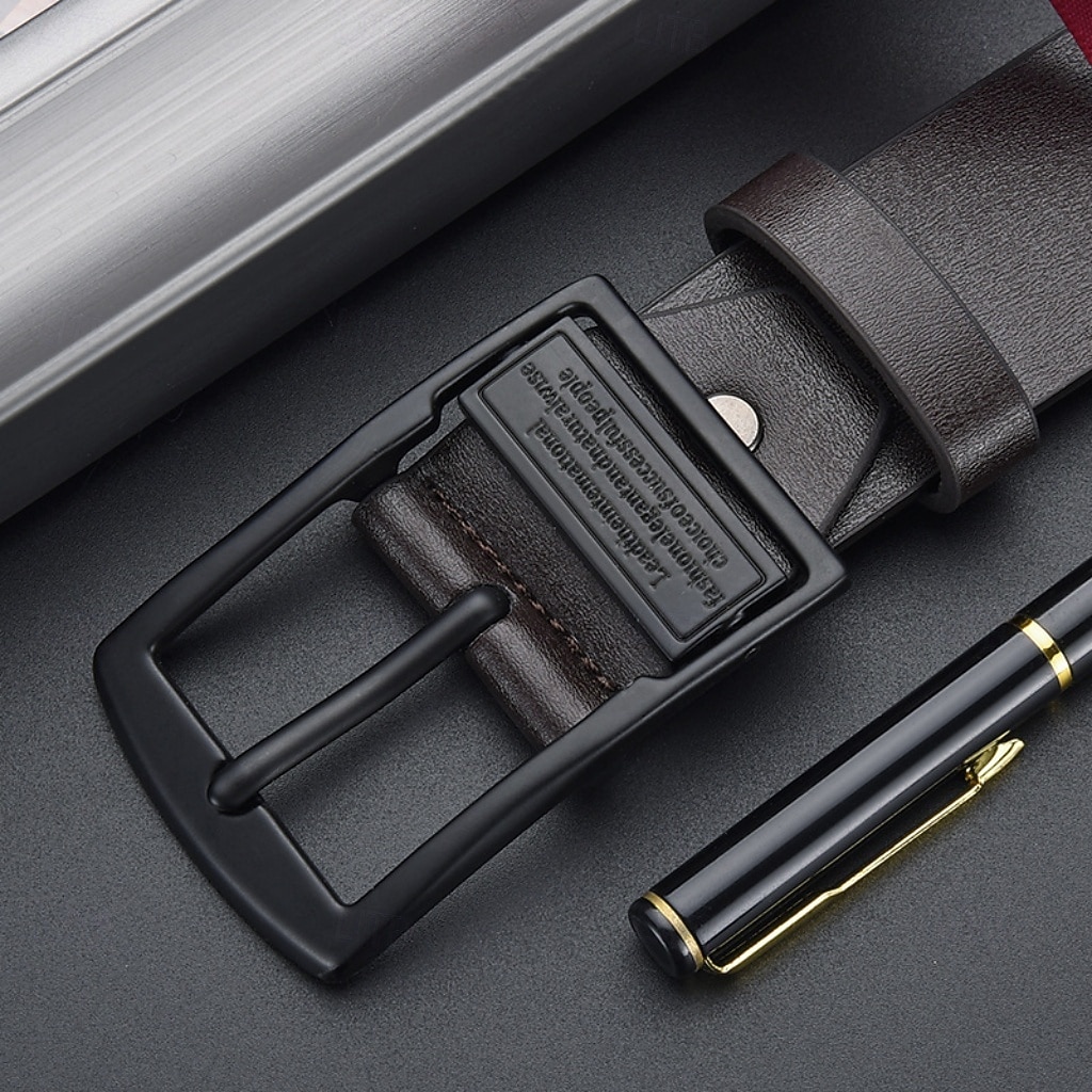 Hombre Cinturón Ajustable Cuero de PU Vintage Ropa de calle Moderno Ocio Color sólido Negro Café Casual Diario Negocio Formal Cinturón de Cintura 2026 - $4.49 –P5