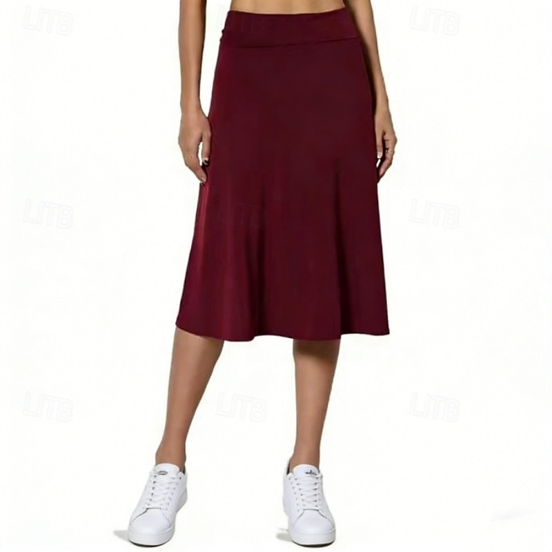 Women's Solid Colored Casual Skirt Tennis Skirts Sport Skirt High Waist Quick Dry Breathable Tennis Golf Pickleball Skirt Dark Grey Black Wine Tennis Clothing 2026 - $17.99 –P6