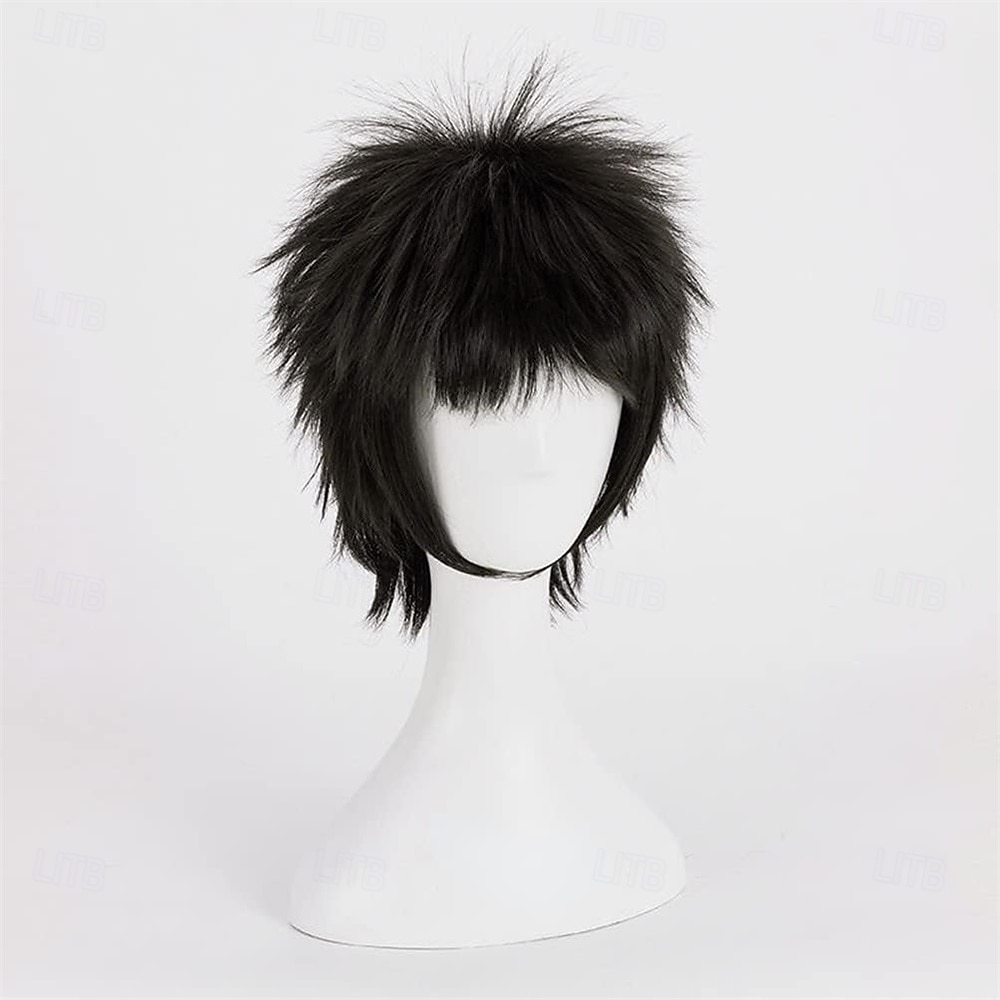 Peluca negra corta y puntiaguda de aventurero oceánico para fiesta de cosplay 2026 - $24.99 –P4