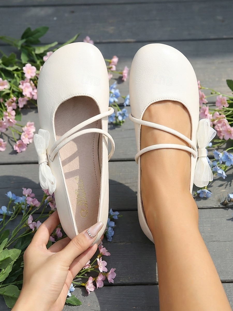Ballerines Mary Jane beiges à nœud, confortables pour femme, à largeur large, idéales au quotidien, au travail ou pour un mariage. & occasionnel de 2026 ? $32.99 –P5