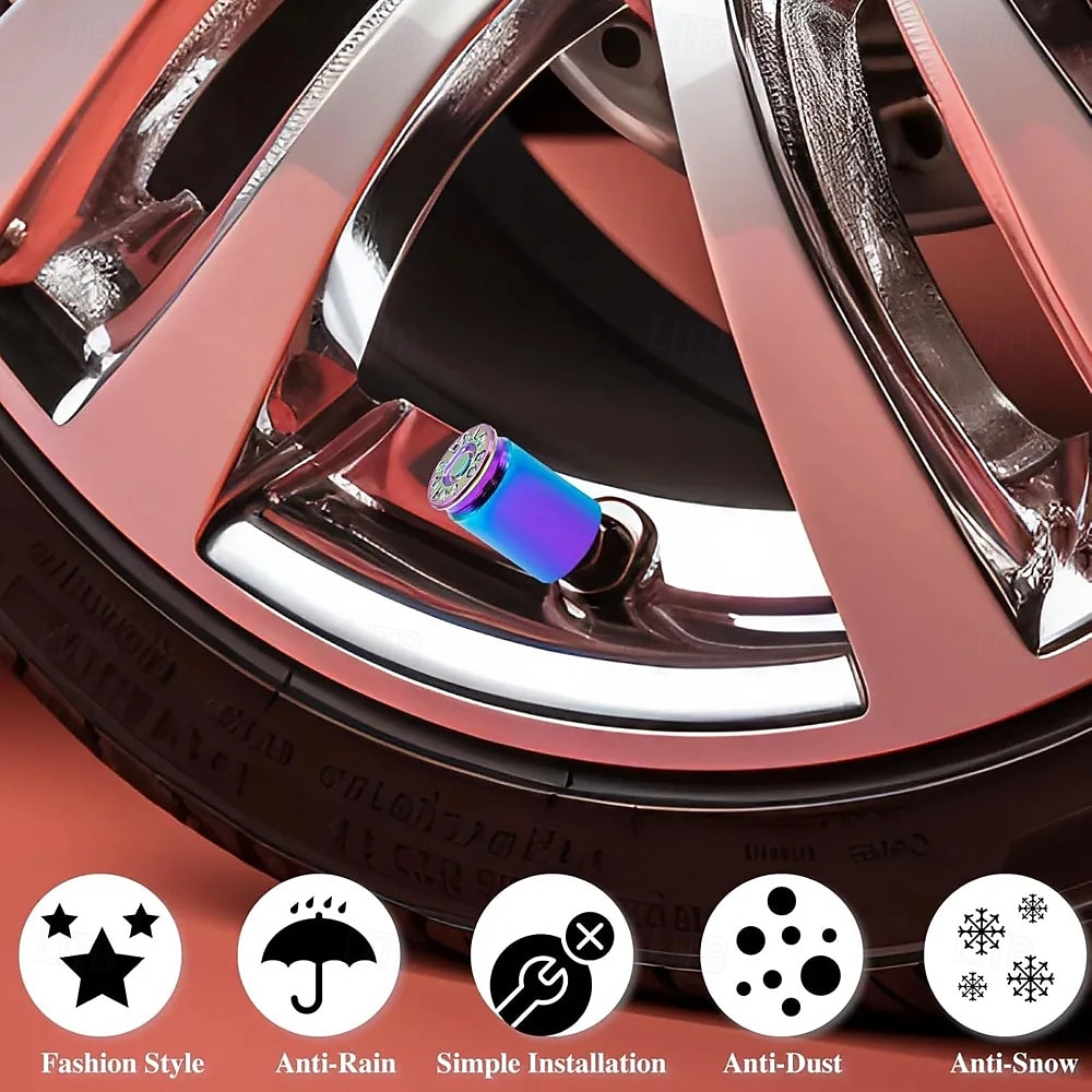 4PCS Bullet Shell Tire Valve Stem Caps, Aluminum Alloy Car Air Stem Cap for Cars, SUV, Trucks, Bikes, Motorcycles, Bicycles 2026 - $9.99 –P5