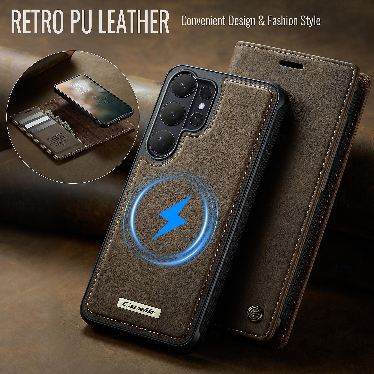Phone Case For Samsung Galaxy S26 S26 Ultra Plus Wallet Case with Stand Holder Support Wireless Charging Kickstand Retro TPU PU Leather 2026 - $25.99 –P12