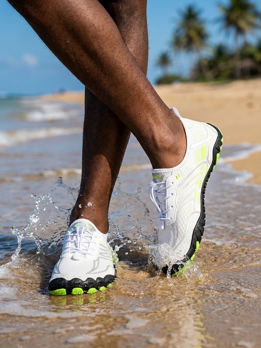 Scarpe da acqua da uomo bianche ad asciugatura rapida, leggere, traspiranti, antiscivolo, ideali per attività acquatiche, nuoto, passeggiate sulla spiaggia, trekking fluviale, kayak e avventure all'aria aperta. del 2026 a $34.99 –P1