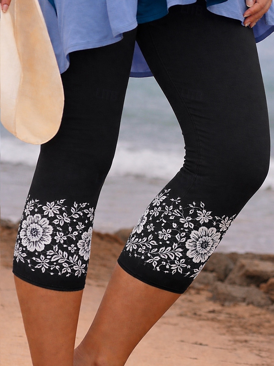 Women's Capri Pants Leggings Vacation Hawaiian Stylish Capris Medium ...
