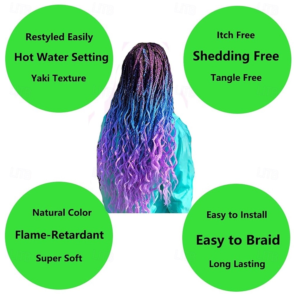 Braiding Hair Ombre Black to Red Braid Hair Extensions Hot Water Setting High Temperature Synthetic Fiber 24 Inches(B1-3Pack) 24 Inch (Pack of 3) 2026 - $31.99 –P4