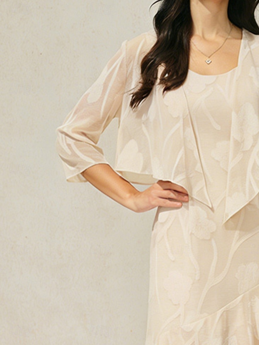 Naisten kohauttaa olkiaan Illuusiopitsi Kukka Tyylikäs 3/4 hiha Laskostettu kaulus Rajaa topit Päivittäin Häävieras Lomavaatteet Minkki Kesä Kevät Syksy 2026 - $54.99 –P2