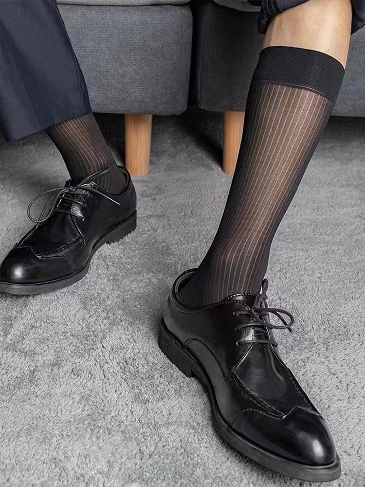 Мужские дышащие полосатые носки из полиэстера, различные цвета, элегантный аксессуар для торжественных случаев, свадеб, вечеринок и повседневной деловой одежды. 2026 - $7.99 –P4