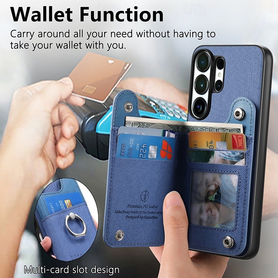 Phone Case For Samsung Galaxy S26 S26 Plus S26 Ultra Back Cover with Stand Holder Ring Holder Ring Buckle Retro TPU PU Leather 2026 - $17.99 –P9