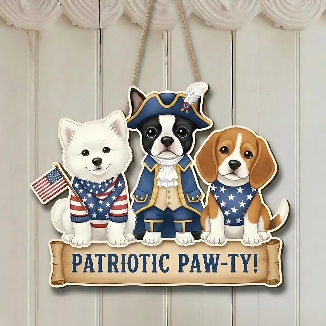 Panneau en bois commémoratif du 250e anniversaire des États-Unis, décoration de porte patriotique pour la fête de l'indépendance, plaque murale style ferme avec drapeau américain, décoration de porche de 2026 ? $13.99 –P7