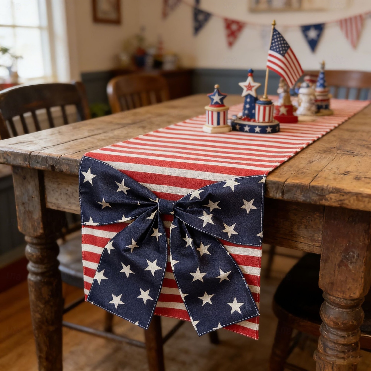 250ή επέτειος των ΗΠΑ, 1 τεμάχιο σχέδιο φιόγκου τραπεζιού, αναμνηστική διακόσμηση αυλής 1776-2026 για πατριωτικό εορτασμό, ημιπεντηκονταετία, 4η Ιουλίου, ημέρα ανεξαρτησίας 2026 - $15.49 –P4