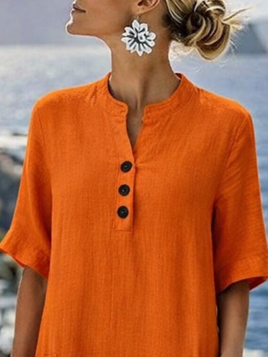 Γυναικεία Μίντι φόρεμα Φόρεμα σε γραμμή Α Καθημερινό Καθημερινά Κανονικό Σκέτο Μισό μανίκι Ζιβάγκο Θαλασσί Μαύρο Βυσσινί Πορτοκαλί Καλοκαίρι Άνοιξη 2026 - $39.99 –P3