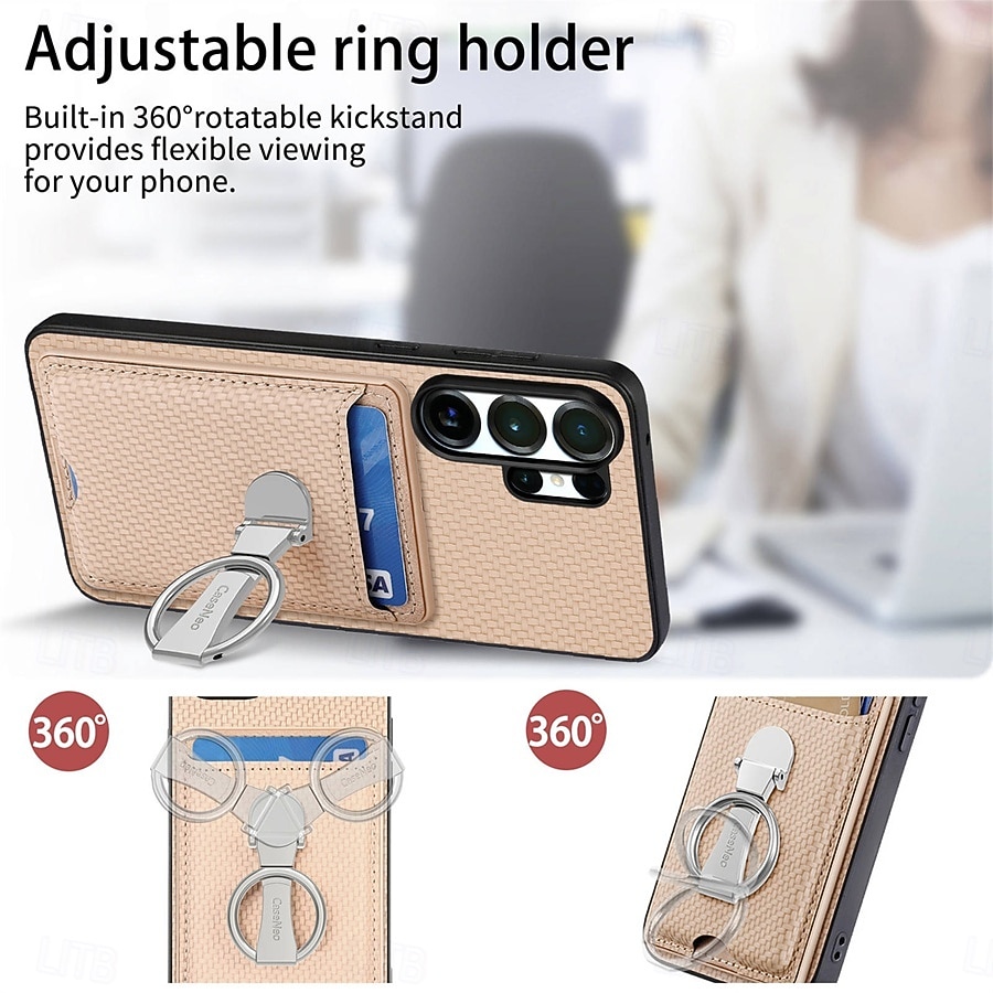 Phone Case For Samsung Galaxy S26 S26 Plus S26 Ultra Back Cover with Stand Holder Ring Holder Card Slot Retro TPU Fiber PU Leather 2026 - $16.99 –P9