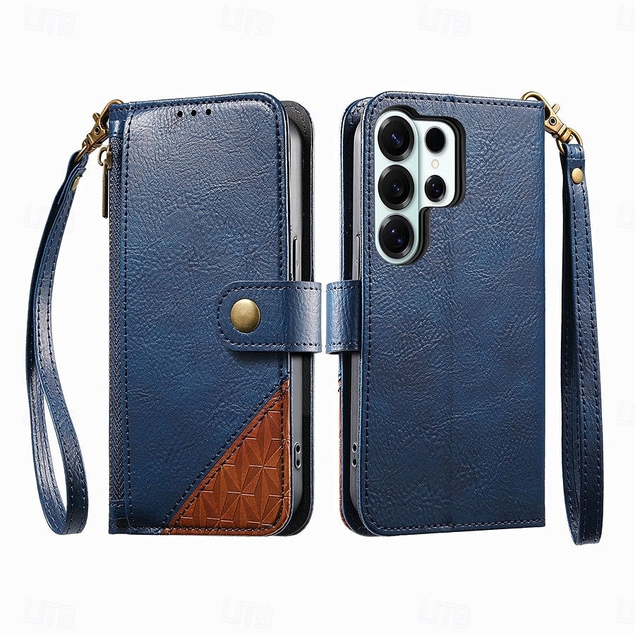 телефон Кейс для Назначение SSamsung Galaxy S26 S26 Плюс S26 Ультра Кошелек для карт Откидная крышка Молния с ремешком на запястье Откидная подножка Ретро ТПУ Кожа PU 2026 - $19.99 –P5