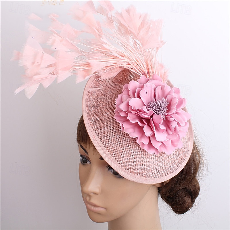 Fascinadores Linho Casamento Vintage Estilo bonito Retro Com Penas Flor Capacete Chapéu de 2026 por $22.99 –P3