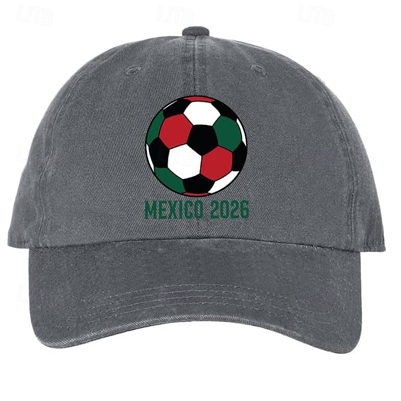 Soccer World Summer Cup Mexico USA Canada 2026 Baseball Cap, Soccer Graphic Letter Print Hat for Men Women, Adjustable Outdoor Sports Cap Casual Sun Hat 2026 - $16.99 –P3