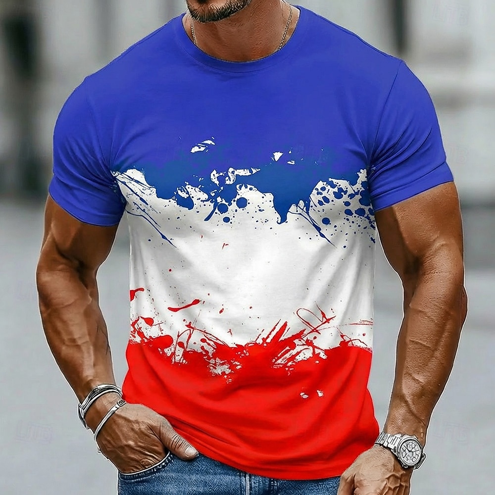 4 iulie 2026 250 de ani Ziua Memorială T-Shirt bărbătesc patriotic patriotic 3D imprimat cu steagul SUA cu guler rotund și mâneci scurte zilnic stradă 2026 - $22.99 –P1