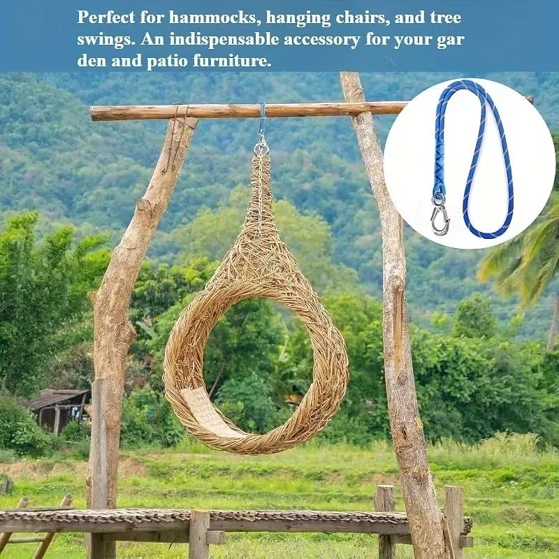 2pcs Stainless Steel Heavy Duty Hook Ring Swing Hanging Rope, Camping Hammock Rope, Outdoor Swing Yoga Strap, Durable Nylon Material, Suitable for Outdoor Hammocks, Tree Swings, Patio Chairs 2026 - $29.99 –P2