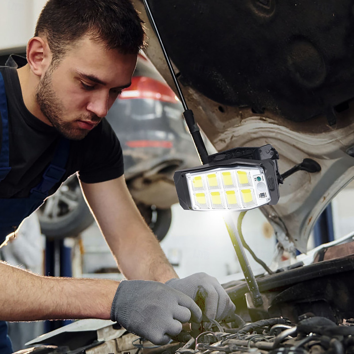 Utendørs solcelledrevet 8-rutenett LED-cob-vegglampe med klips og bevegelsessensor, IP65 vanntett, multifunksjonell nødarbeidslampe for hage, gårdsplass, gjerde, park, garasjebelysning 2026 - AU $36.39 –P10