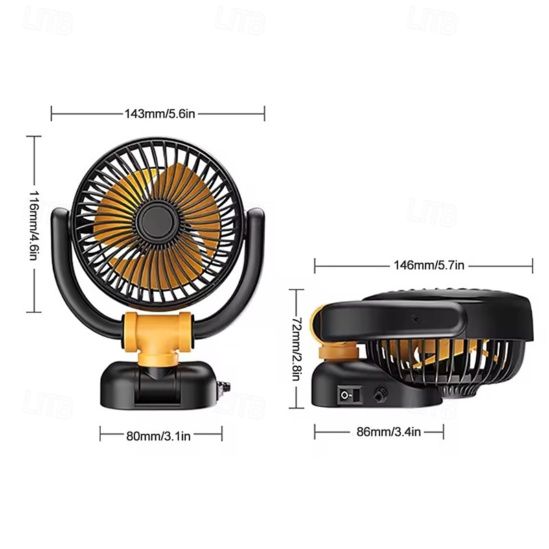 Car Fan 12V 24V USB Powered, 360° Rotatable Portable Vehicle Cooling Fan, Quiet Powerful Auto Air Circulator for Dashboard Headrest, Universal Fit for Car, SUV, Truck, RV, Van 2026 - $20.99 –P10
