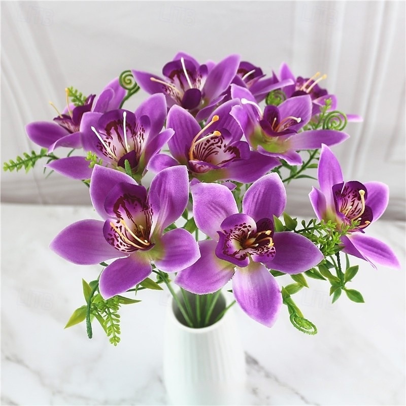 10 künstliche Phalaenopsis-Orchideen (kleine Cattleya-Blüten), verstellbare Stiele, realistische Blüten für Heim- und Eventdekoration, festliche Blumenarrangements und Außendekoration 2026 - $16.99 –P13
