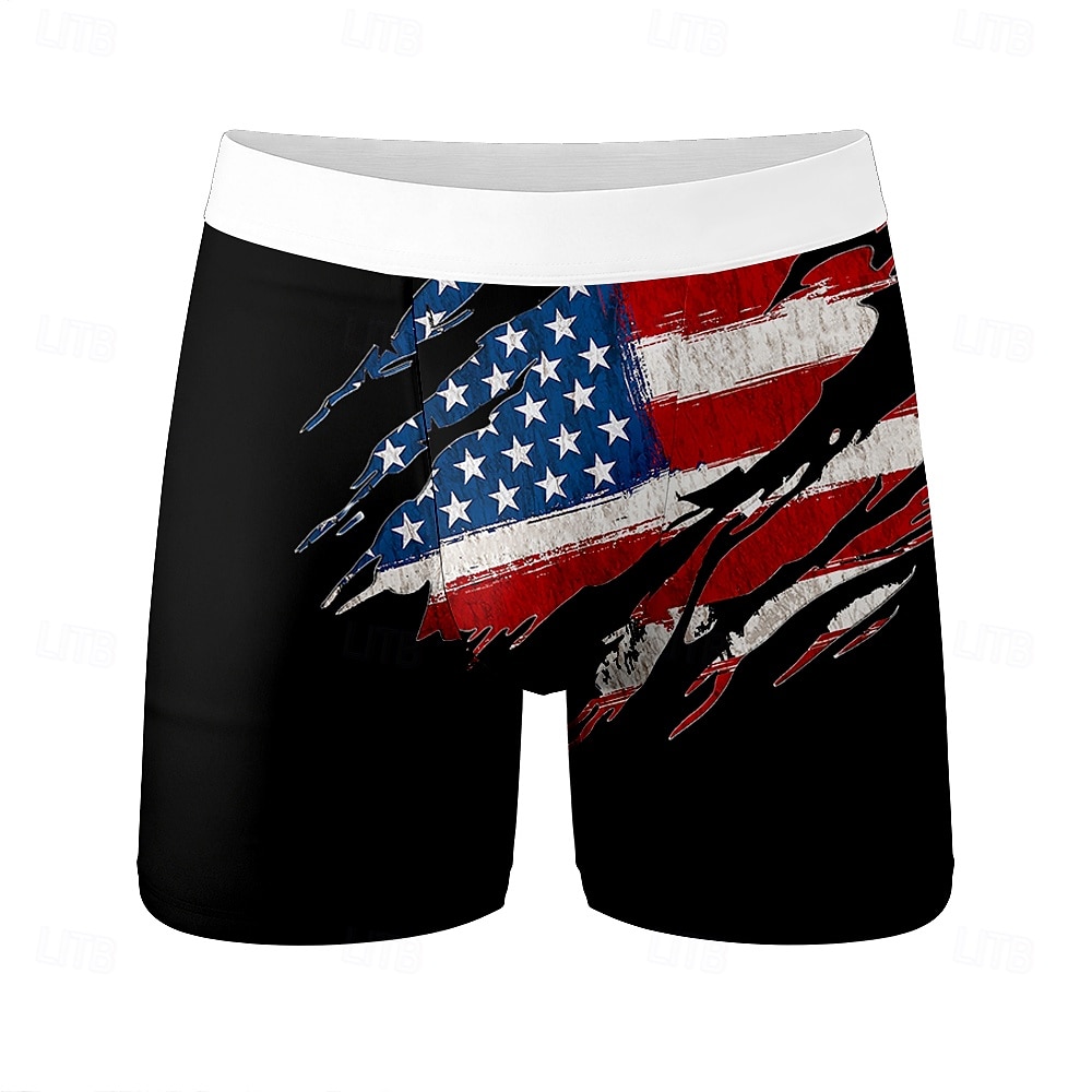 Herre 4. juli USAs 250-årsjubileum USAs flagg Elastiske boksershortser Badeshorts Boxer badeshorts Patriotisk Avslappet Hjem Strandferie Elastisk midje Fukttransporterende Pustende undertøy Designer 2026 - $16.99 –P3