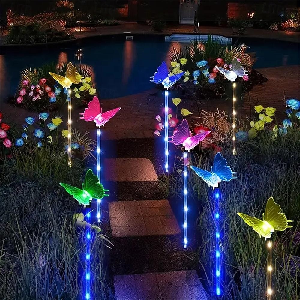 6 Head Solar Lights, Outdoor Butterfly Lights, Courtyard Garden Waterproof Decoration, Lawn Atmosphere Lights, Ip66 Waterproof, 1 Set 2026 - $26.99 –P7