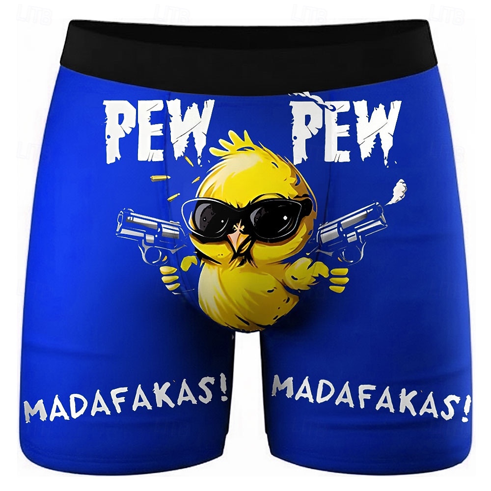 Муж. Мультипликация птенец Забавный сленг Эластичные боксерские трусы Плавки Боксерские шорты для плавания Веселая Повседневные Дом Пляжный отдых 2026 - $16.99 –P2