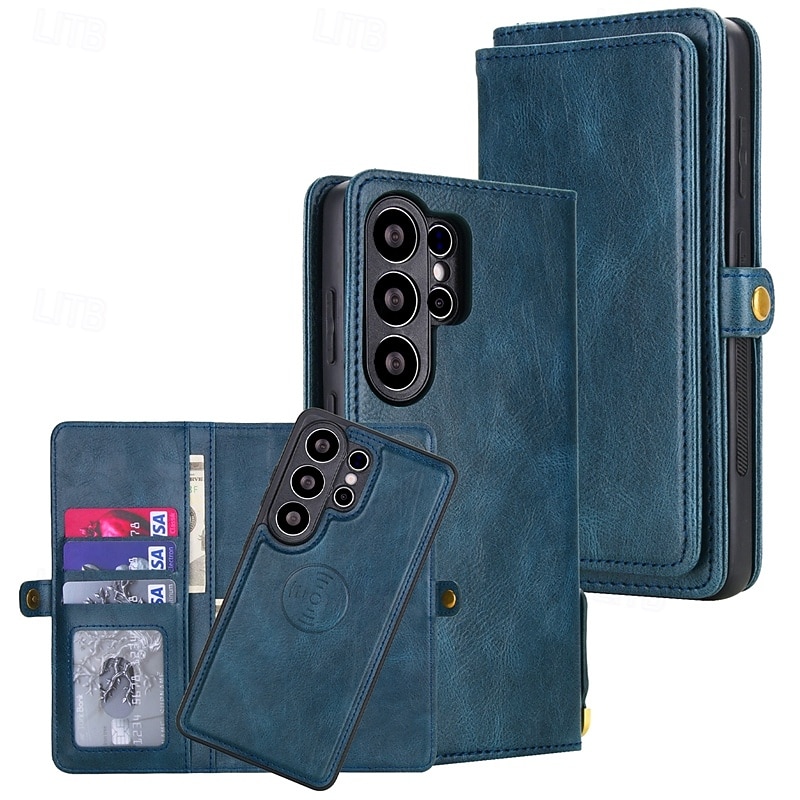 telefon Kılıf Na Samsung Galaxy S26 S26 Plus S26 Ultra Etui na karty portfela Odpianane Magnetyczne Ochrona całego ciała Retro Skóra PU 2026 - $24.99 –P2