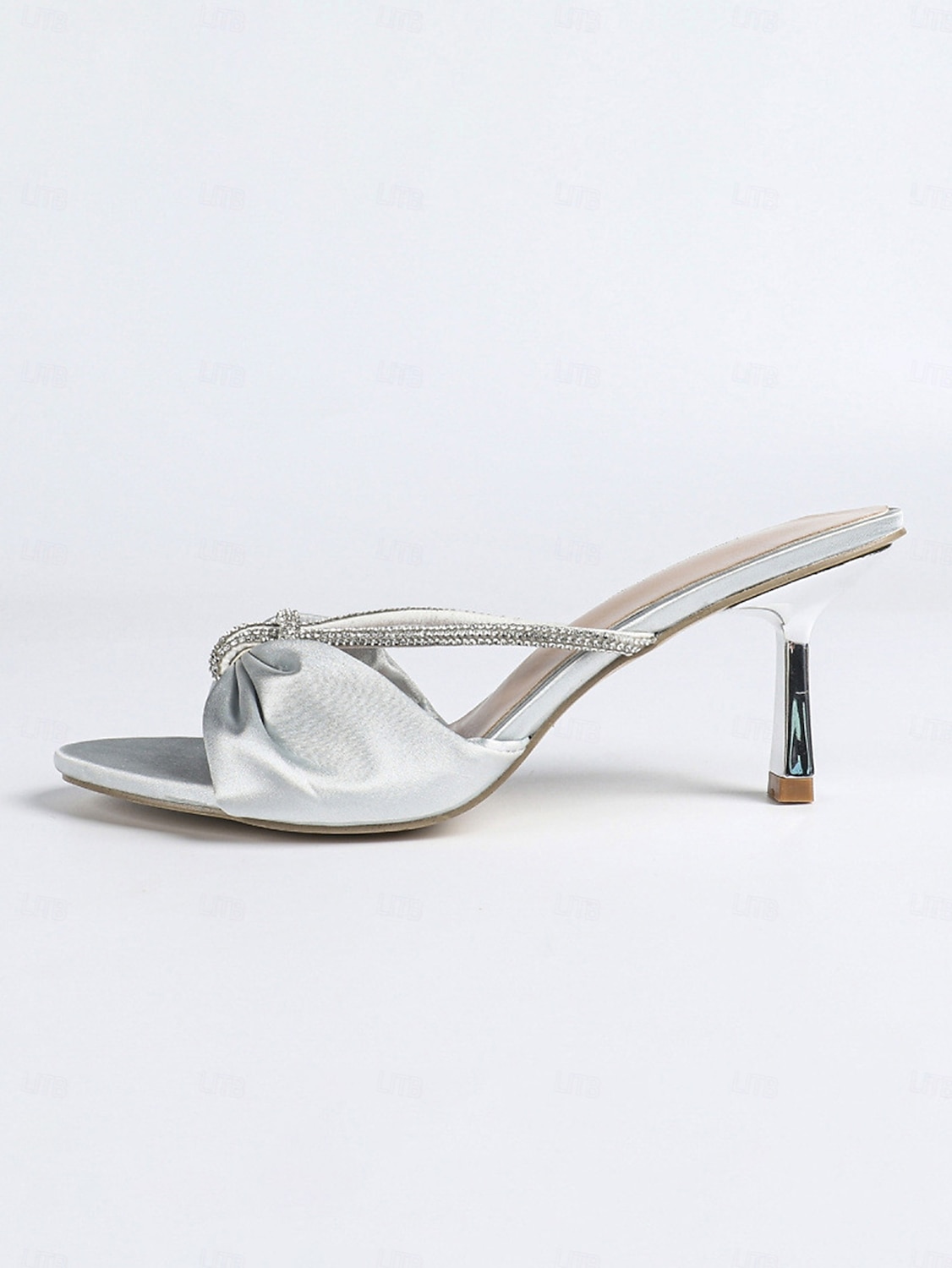 Women's Silver High Heel Sandals - Elegant Bow Knot Design with Crystal Detailing for Cocktail Parties 2026 - $46.99 –P2