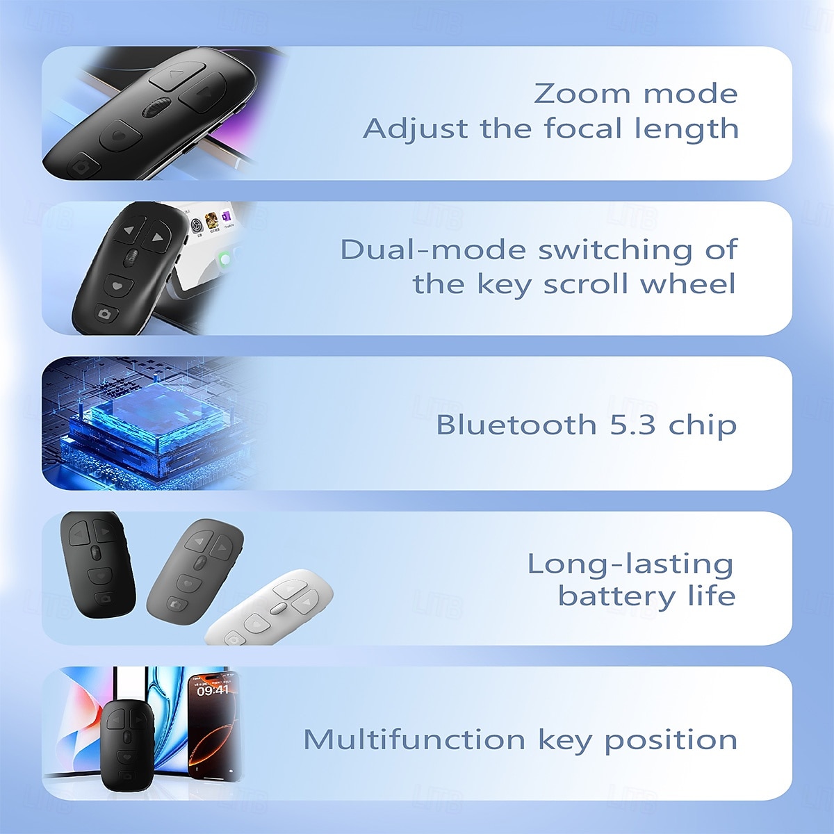 Bluetooth Page Turner for Kindle, TikTok Remote Control Scroller with Scroll Wheel, Wireless Selfie Camera Shutter Zoom Button for iPhone iPad Android, Long Battery Life 2026 - $17.99 –P2
