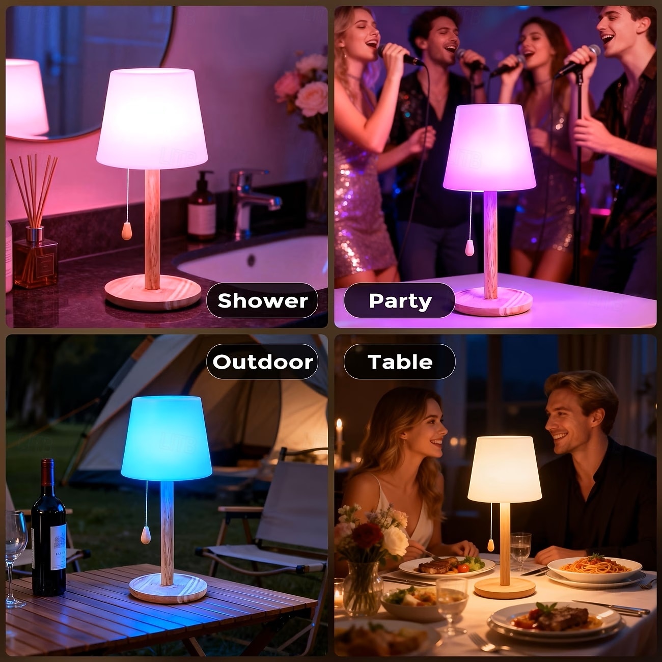 Remote Control USB Rechargeable Table Lamp with 16 Colors Nordic Style for Bedroom Bedside Lamp Atmosphere Night Light Holiday Coffee Shop Home Bar Counter Decoration 2026 - $50.99 –P9