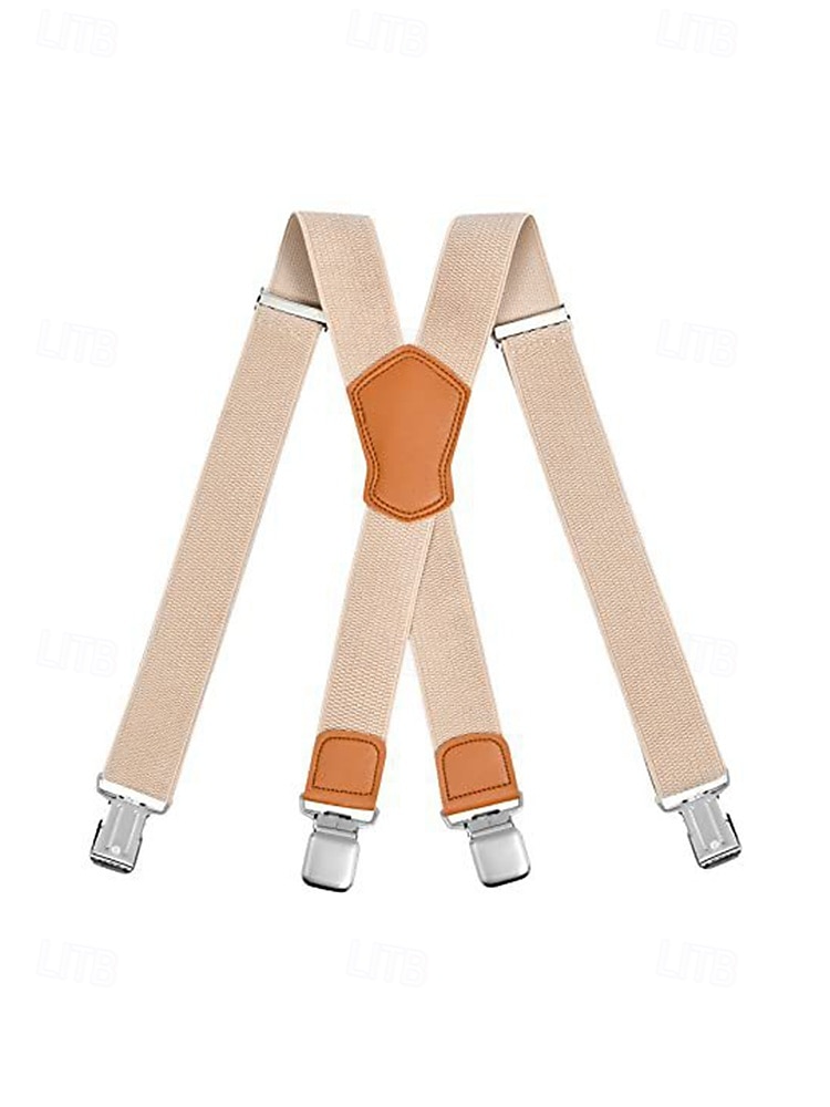 2026年 男性用調節可能なポリエステルサスペンダー - 伸縮性があり、マルチカラーのオプション、丈夫なクリップ、結婚式、パーティー、カジュアルな普段着に最適  コレクション – $11.99 –P6