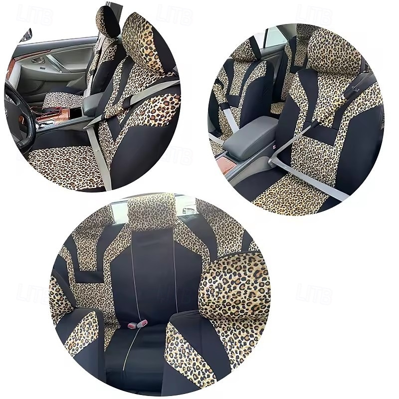 Leopard Print Car Seat Covers for Front Seats, Universal Fit Animal Cheetah Print Auto Seat Protectors, Soft Breathable Interior Accessories for Women & Men, Set of 2, Fashion Car Decor 2026 - $75.99 –P8