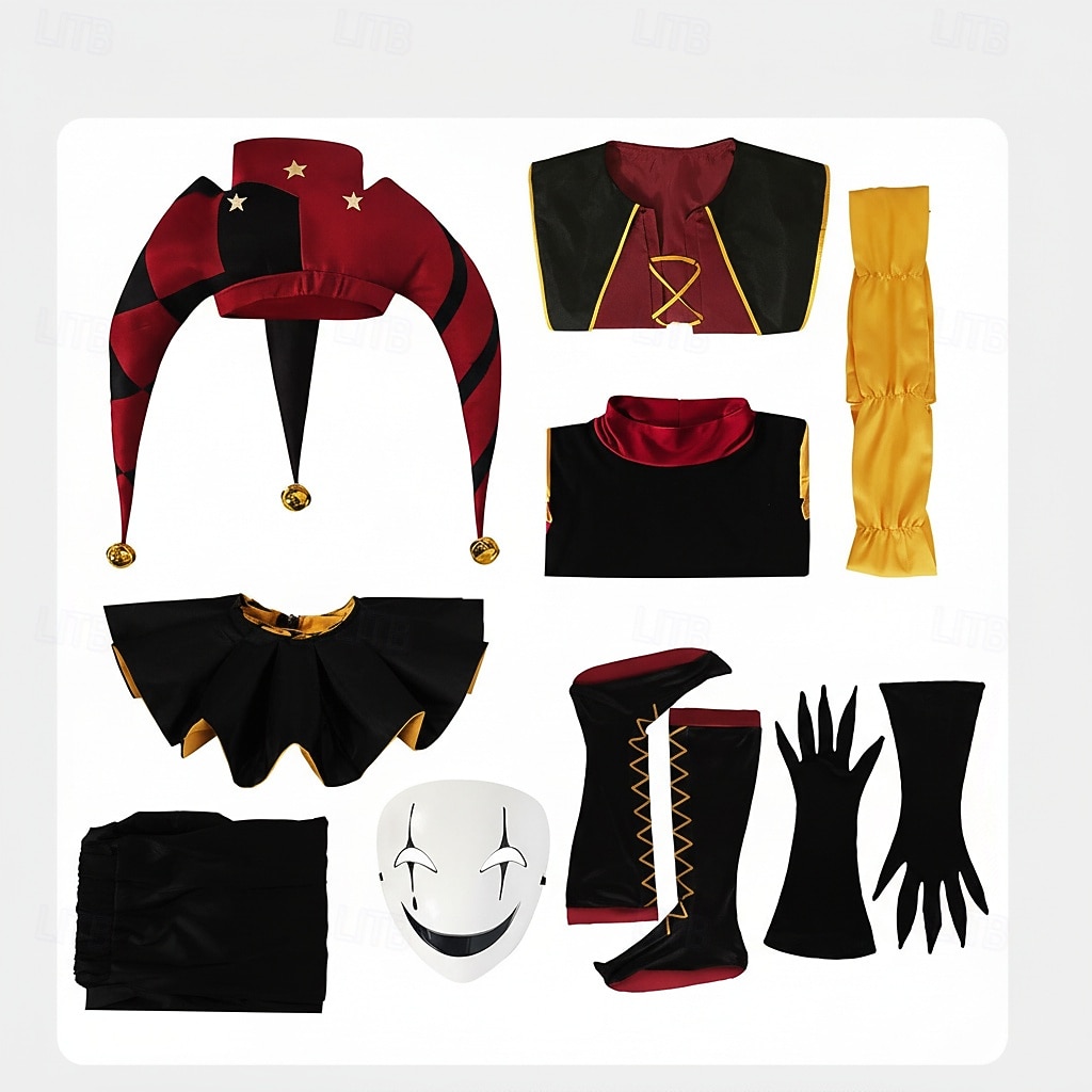 fantasia de circo para cosplay, fantasias de videogame, fantasias de Halloween, baile de máscaras, Comic Con, Anime Expo, blusa, calça e luvas para adultos de 2026 por $179.99 –P6