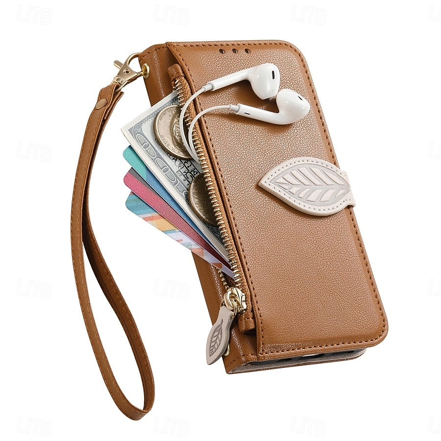 telefon Etui Til Samsung Galaxy S26 S26 Pluss S26 Ultra Lommebok-kortveske Flip deksel Glidelås med håndleddsstropp Støtte Kontor / Bedrift TPU PU lær 2026 - $17.99 –P7