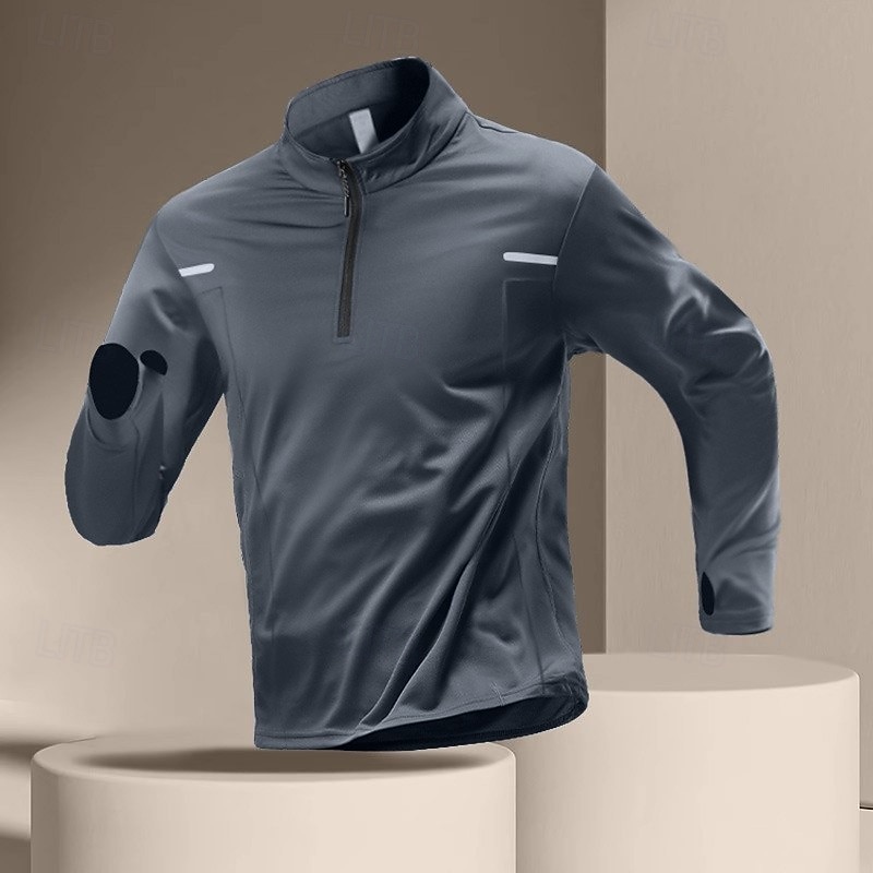 Férfi Egyszínű Majica za trčanje Testhetzálló póló Tavasz Ősz Hosszú ujj Gyors szárítás Tömörítés Nedvességelvezető Edzőterem edzés Aktív képzés Futás Gyakorlat Fekete Kék sportruházat Sportruházat 2026 - $5.49 –P3