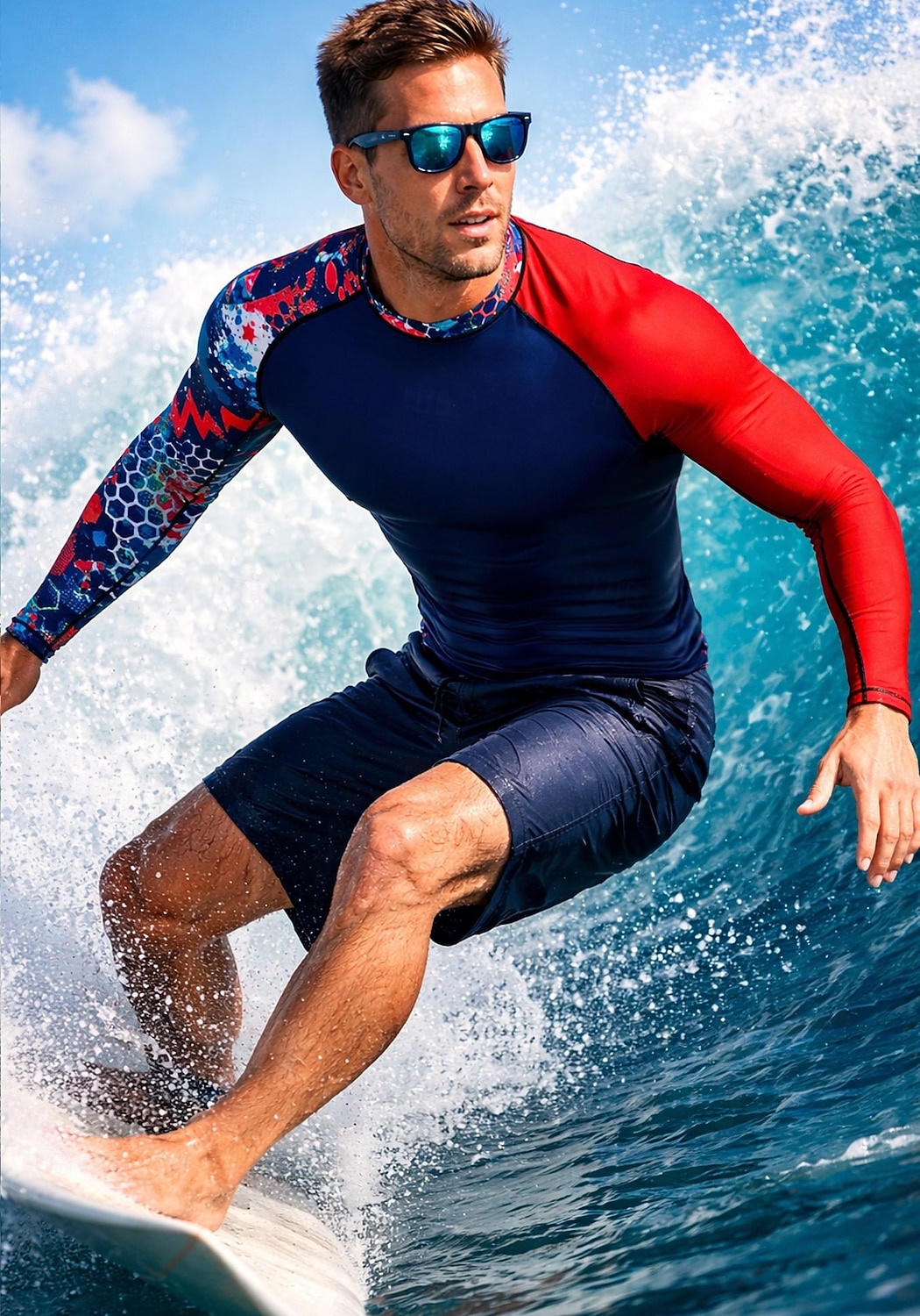 Men's Standard Rash Guard Swim Shirt Geometric Abstract Camo / Camouflage UPF50+ UV Protection Quick Dry Long Sleeve Swimwear Sun Shirt Surfing Canoeing Beach Summer 2026 - $27.99 –P7
