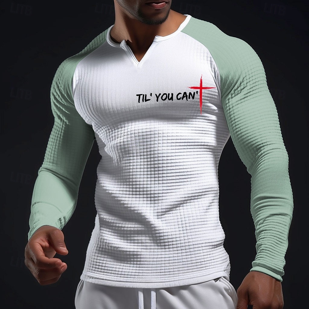 Chemise Bibles pour Hommes Croisés Bible Jusqu'à Ce Que Tu Puisses' Chemise à Col Henley V-Neck Manches Longues Graphique Texturé Waffle Ajustement Slim Fit Muscle Église Vêtements Designer de 2026 ? $23.99 –P3