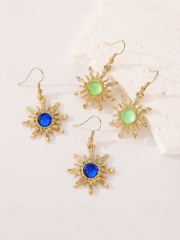 Bohemiska örhängen med solhänge för kvinnor – legeringsmaterial, flera färgalternativ, perfekta för vardagskläder och strandsemesterstil 2026 - $7.99 –P8