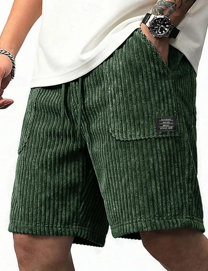 Per uomo Shorts Pantaloncini casual Pantaloncini di velluto a coste Tasca Semplice Comodità Traspirante Corto Casuale All'aperto Vacanza Vacanza Streetwear Nero Bianco Inelastico del 2026 a $25.99 –P7