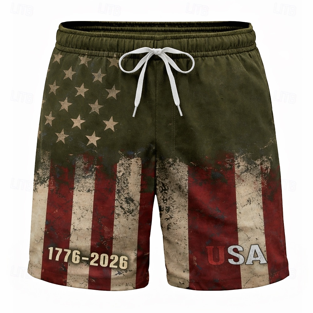 Per uomo 4 luglio, 250° anniversario degli Stati Uniti Bandiera degli Stati Uniti 1776 Costumi da bagno Pantaloncini da mare Pantaloncini da Surf Misura del girovita medio Patriotico Ferie Tasche del 2026 a $20.99 –P2