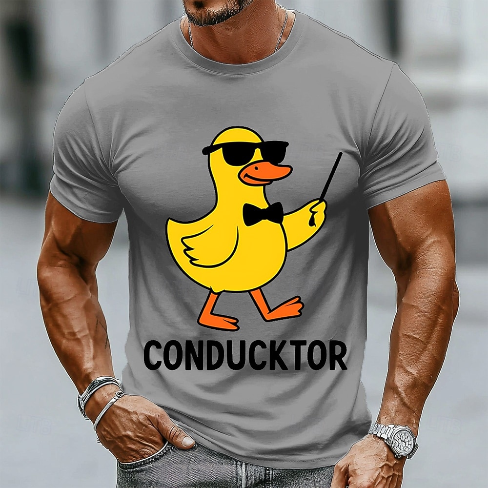 Camiseta divertida de pato conductor para hombre, camiseta de manga corta con estampado 3D, cuello redondo, moda, uso diario, calle, azul, blanco, verde, verano, primavera, ropa, tallas S, M, L, XL, 2026 - $21.99 –P2