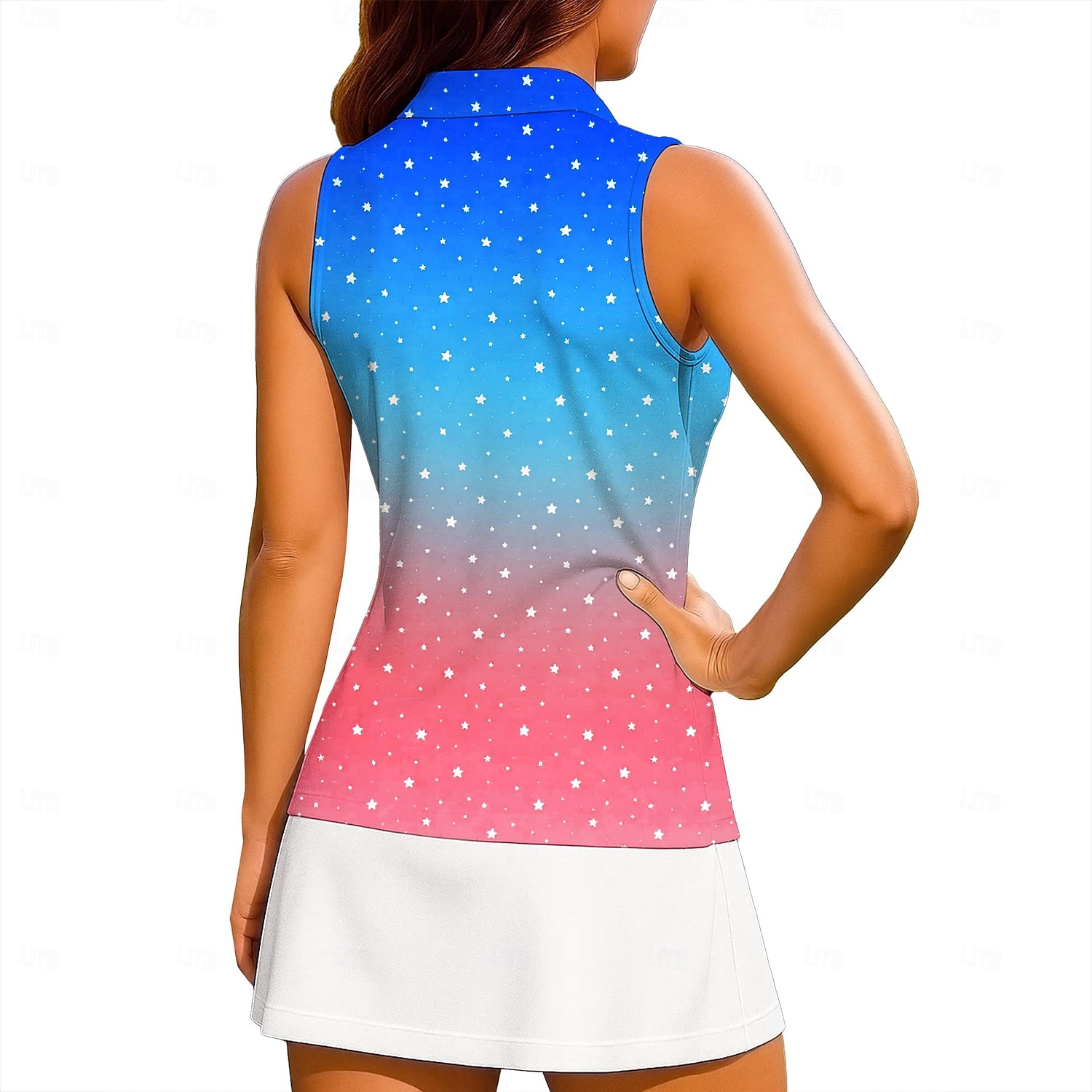 250° anniversario dell'America Giornata dell'indipendenza Per donna Sfumatura Stelle Bandiera Nazionale Canotta da allenamento Polo da golf Senza Maniche Sportivo UPF50+ Resistente ai Raggi UV del 2026 a $18.99 –P5